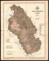 1893 Csík vármegye térképe, tervezte Gönczy Pál, Pallas Nagy Lexikona, 30x24 cm