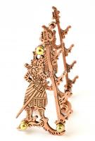 Távol keleti réz írószertartó, 7×13 cm, m:12 cm