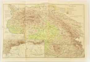 cca 1900 A Kárpátok térképe, kiadja: Posner Károly Lajos és Fia, 31×46 cm