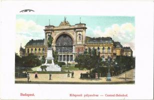 1910 Budapest VII. Központi pályaudvar (Keleti pályaudvar), vasútállomás, Baross szobor (apró szakadás / tiny tear)