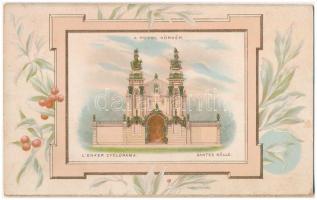 Budapest, Ezredéves Országos Kiállítás - 12 darabos szecessziós litho óriás képeslap sorozat szép ha...