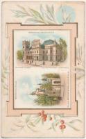 Budapest, Ezredéves Országos Kiállítás - 12 darabos szecessziós litho óriás képeslap sorozat szép ha...