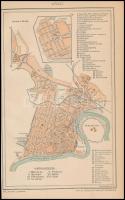 cca 1890 Arad város térképe, kiadja: Pallas Részvénytársaság Nyomdája, 23×14 cm