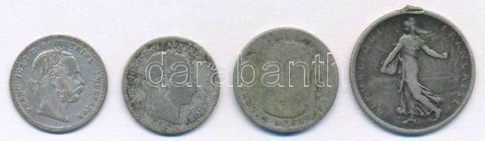 4db-os vegyes sérült, rossz tartású ezüstérme tétel T:2-,3,3- 4pcs of various silver coins in bad condition C:VF,F,VG