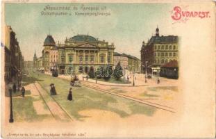 1903 Budapest VIII. Népszínház és Kerepesi út. litho (EK)