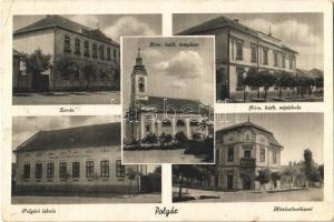 1947 Polgár, Zárda, Római katolikus templom és iskola, Polgári fiú és leányiskola, Hitelszövetkezet (EK)