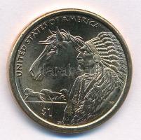 Amerikai Egyesült Államok 2012D 1$ Cu-Ni-Zn-Mn Indián és ló hátlap T:1 USA 2012D 1 Dollar Cu-Ni-Zn-Mn Horse and Native American profile facing left reverse C:UNC Krause KM#528