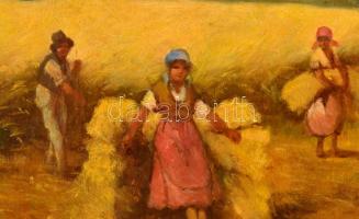 Csillag jelzéssel: Aratás. Olaj, vászon, 50×70 cm