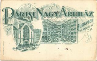 1912 Budapest VI. Párisi Nagyáruház. belső. Andrássy út 39. Art Nouveau, Rosenthal Gyula kiadása (EK)