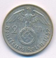 Német Harmadik Birodalom 1937A 2M Ag "Hindenburg" T:2 patina German Third Reich 1937A 2 Ma...