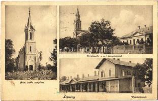 1942 Lepsény, Római katolikus templom, Református templom, Vasútállomás (fl)