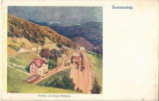 Semmering, Railway Station, Hotel Stefanie. B-XL/2. Wiener Künstler Postkarte Philipp & Kramer s: H. Wilt