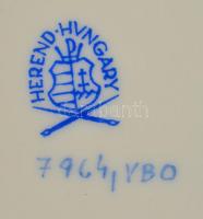 Herendi Viktória mintás fogpiszkálótartó, kézzel festett, jelzett, 8×5 cm, m:6 cm