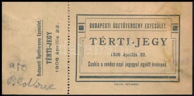 1906 Budapesti Ügetőverseny Egyesület térti jegy