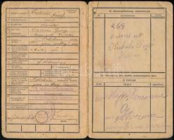 1935 Katonai igazolványi lap, 7/II. határőrosztály parancsnokság Sárospatak