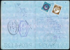 1993 Magyar útlevél, egyiptomi, török, bolgár bélyegzésekkel
