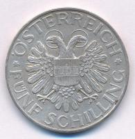 Ausztria 1935. 5Sch Ag "Madonna - Magna Mater Austriae" T:2 patina, ph.  Austria 1935. 5 S...
