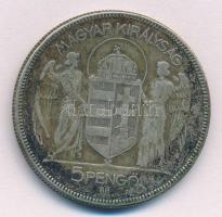 1930. 5P Ag "Horthy jobbra" T:3 patina 
Adamo P8