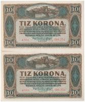 1920. 10K (2x) egyugrásos sorszámkövetők T:I- Adamo K14