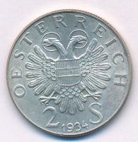 Ausztria 1934. 2Sch Ag "Dollfuss" T:1-,2 kis patina 
Austria 1934. 2 Schilling Ag "D...