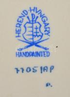 Herendi Apponyi mintás porcelán tálka, kézzel festett, jelzett, hibátlan, 9x13x1,5 cm