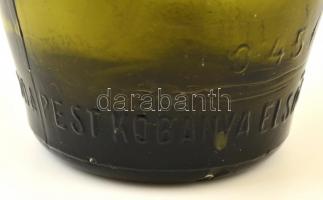 Budapest Kőbánya Első Magyar Részvény Serfőzde üvegpalack, szájánál sérülésekkel, m: 27 cm