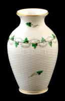 Herendi petrezselyemmintás váza, kézzel festett, jelzett, hibátlan, m: 14,5 cm.