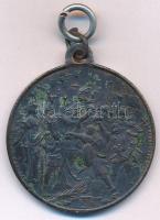 1896. "Ezredéves Történetünk Ezredekre Remény Nekünk - Honfoglalás" millenniumi ezüstözött...