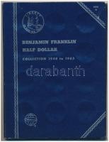 Előnyomott Whitman érmetartó album Benjamin Franklin Half Dollar Collection 1948 to 1963 féldollárosok részére