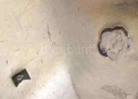 Ezüst(Ag) nagy kanál, hajlított szárral + teáskanál, jelzett, nettó: 132 g