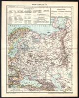 cca 1900 Oroszország térképe, kiadja: Posner Károly Lajos és Fia, 24×30 cm