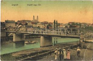 1910 Ungvár, Uzshorod, Uzhhorod, Uzhorod; Nagy híd. Steinfeld Dezső kiadásas / Uzh river bridge (EK)