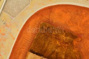 Székács Zoltán (1954-): Kapu. Vegyes technika, farost, jelzett, keretben, 30×30 cm