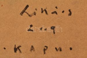 Székács Zoltán (1954-): Kapu. Vegyes technika, farost, jelzett, keretben, 30×30 cm