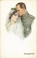 1917 Kriegsgetraut / WWI German military, soldier with wife. G.V.D. No. 4247.