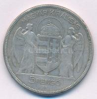 1930. 5P "Horthy Jobbra" Ag  T:2-,3
Adamo. P8