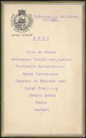 1926-1964 Bp., Bristol Szálloda Éttermei menükártya, francia nyelven, a hátoldalán aláírásokkal, 16x10 cm+1964 Jászalsószentgyörgy, Földművesszövetkezeti Étterem étlapja.