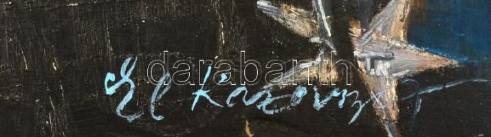 Kazovszkij jelzéssel: Emlékek. Olaj, karton (hullámos), 69×26 cm