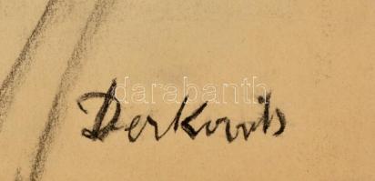 Derkovits jelzéssel: Akt (vázlat). Szén, papír, 39×29 cm