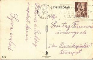 1943 Magyar feltámadást! / Hungarian irredenta propaganda art postcard, military aircraft s: Bozó + ...