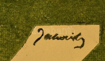 Jankovits jelzéssel: Szimbólumok II. Monotípia, papír, 25×49 cm