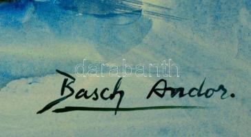 Basch jelzéssel: Asztali csendélet. Akvarell, papír, kis szakadással, 43×60