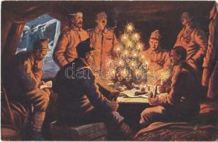 Osztrák-magyar katonák karácsonyoznak a táborban / WWI Austro-Hungarian K.u.K. military, soldiers at Christmas night (EM)