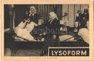A kórházban. Lysoform fertőtlenítőszer reklám / Im Kriegsspital / WWI Austro-Hungarian K.u.K. military field hospital, Lysoform disinfectant advertisement (EK)