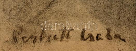 Perlrott jelzéssel: Ülő nő. Szén, papír, apró szakadással, 61×42 cm