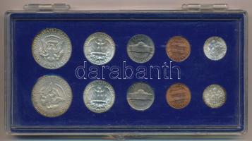 Amerikai Egyesült Államok 1964. 1c-1/2$ (5xklf) + 1964D 1c-1/2$ (5xklf) forgalmi sor, sérült, lezárt...