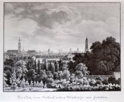 1977 Altberliner Stadtansichten. Berlin, Staatlichen Museen. 12 illusztrációt tartalmazó papírmappa,...