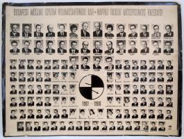 1961-1966 BME Villamosmérnöki kar nappali tagozatos műszerszakos hallgatóinak tablófotója, sérült, 30x39 cm