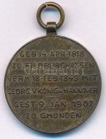 Német Birodalom 1907. "Marie Königin" kétoldalas Br emlékérme füllel (23mm) T:1-,2 
Germa...