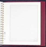 Lindner bordó gyűrűs albumborító néhány berakólappal és előnyomott lappal